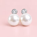 Pearls Zircon Round Earrings