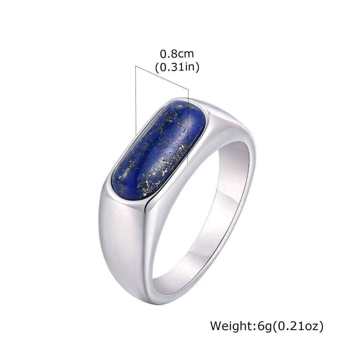 Lapis Lazuli Geometric Rings