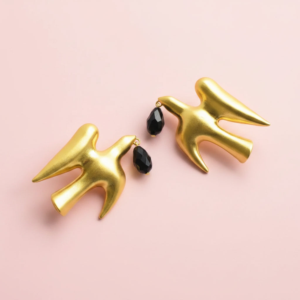 Dove Bird Stone Earrings
