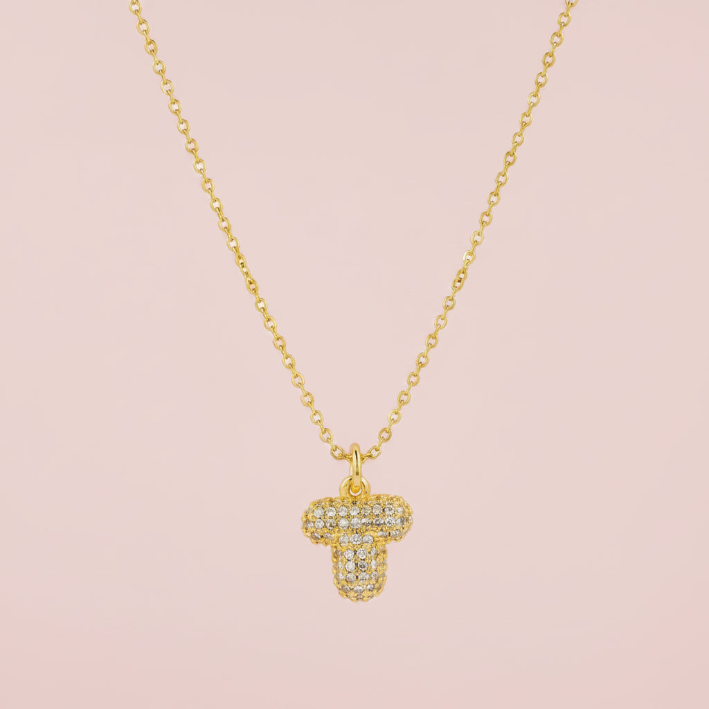 Zircon Initial Alphabet Pendant Necklace