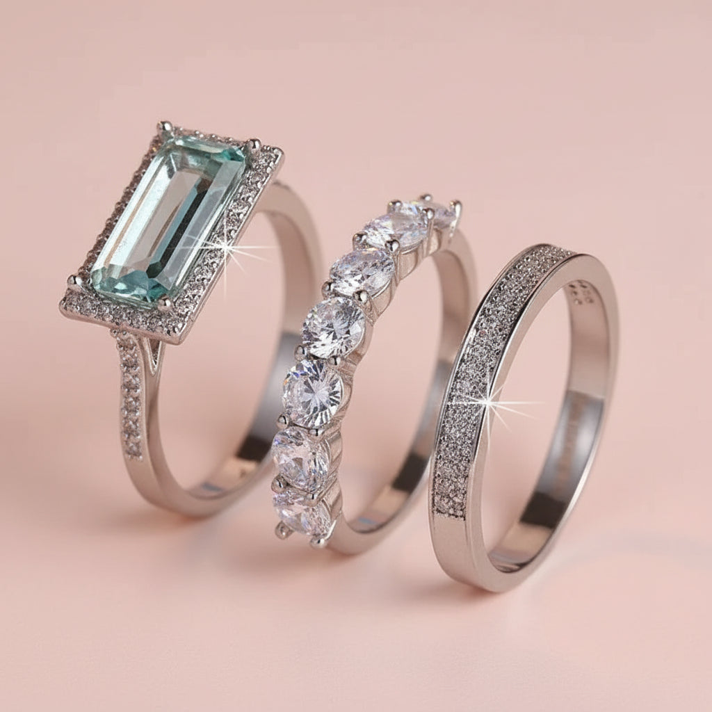 Zircon Rings Stack Set