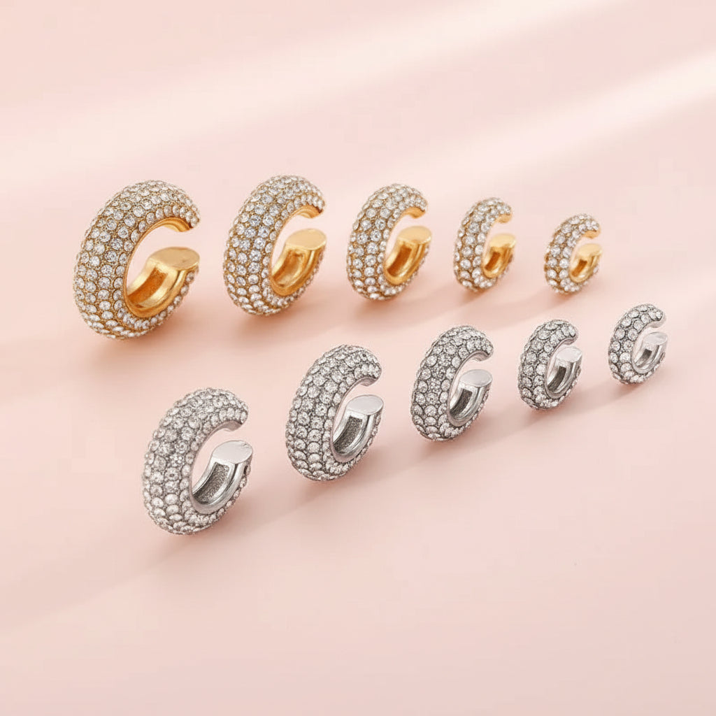 Rhinestone Studded Earcuffs