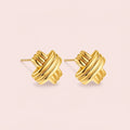 Striped Cross Earrings
