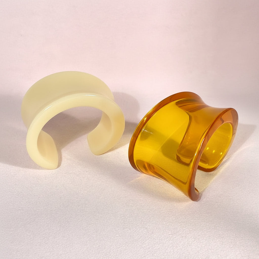 Irregular Acrylic Resin Open Bangles
