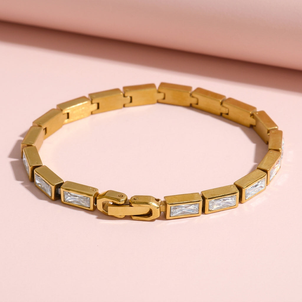 Bracciale a catena con zirconia cubica