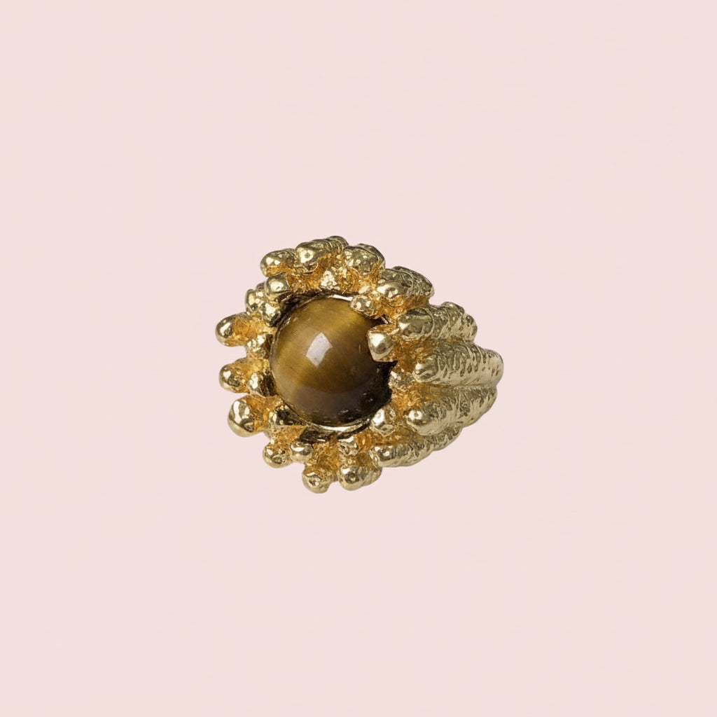 Baroque textured stone ring