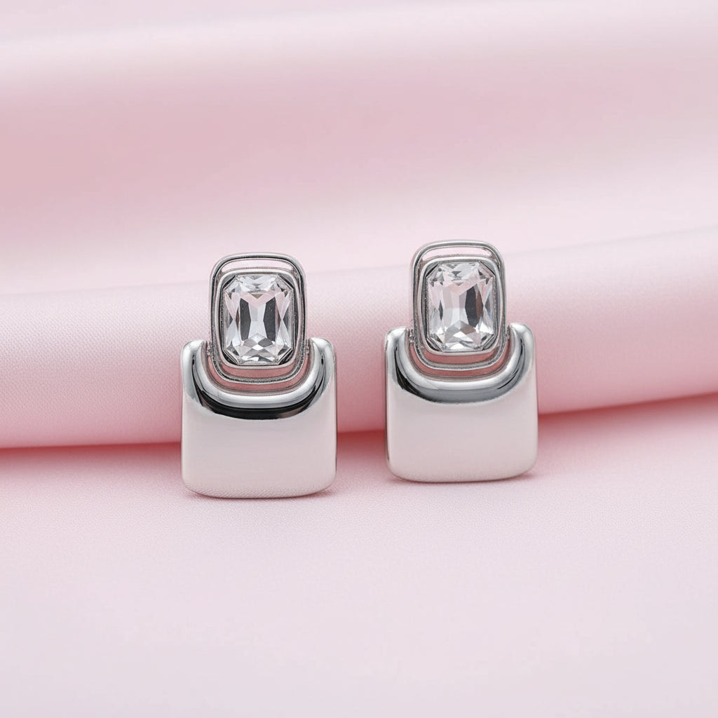 Statement Geometric Crystal Earrings