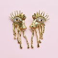 Sun Eye Face Dangle Earrings