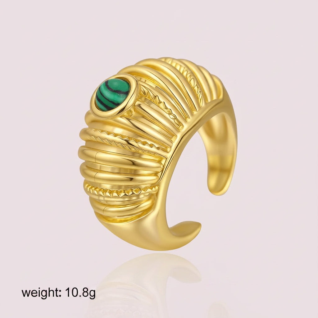 Striped Malaquite Ring