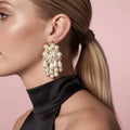 Pearl tassel pendant  earrings