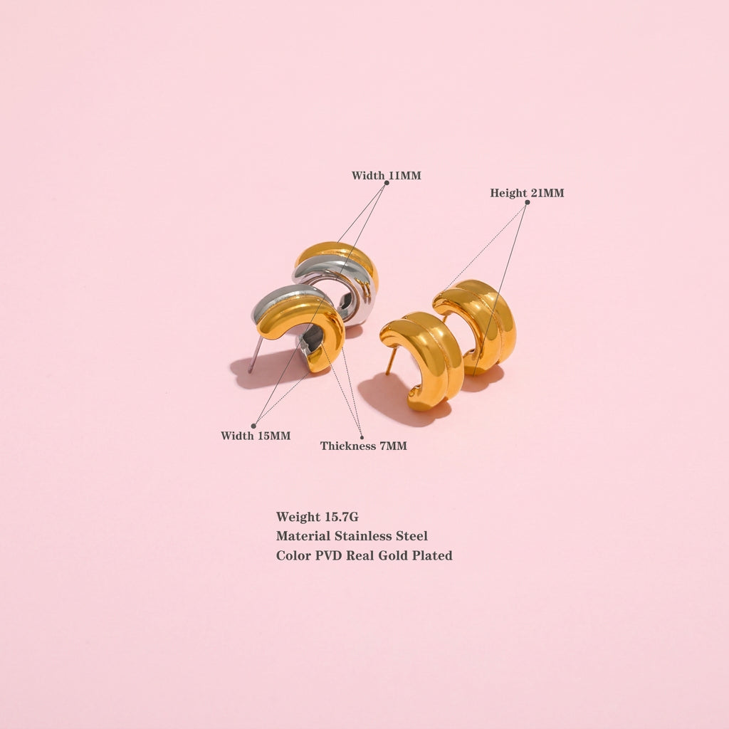Small Chunky Hoop Earrings