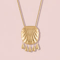 Shell long pendant necklace