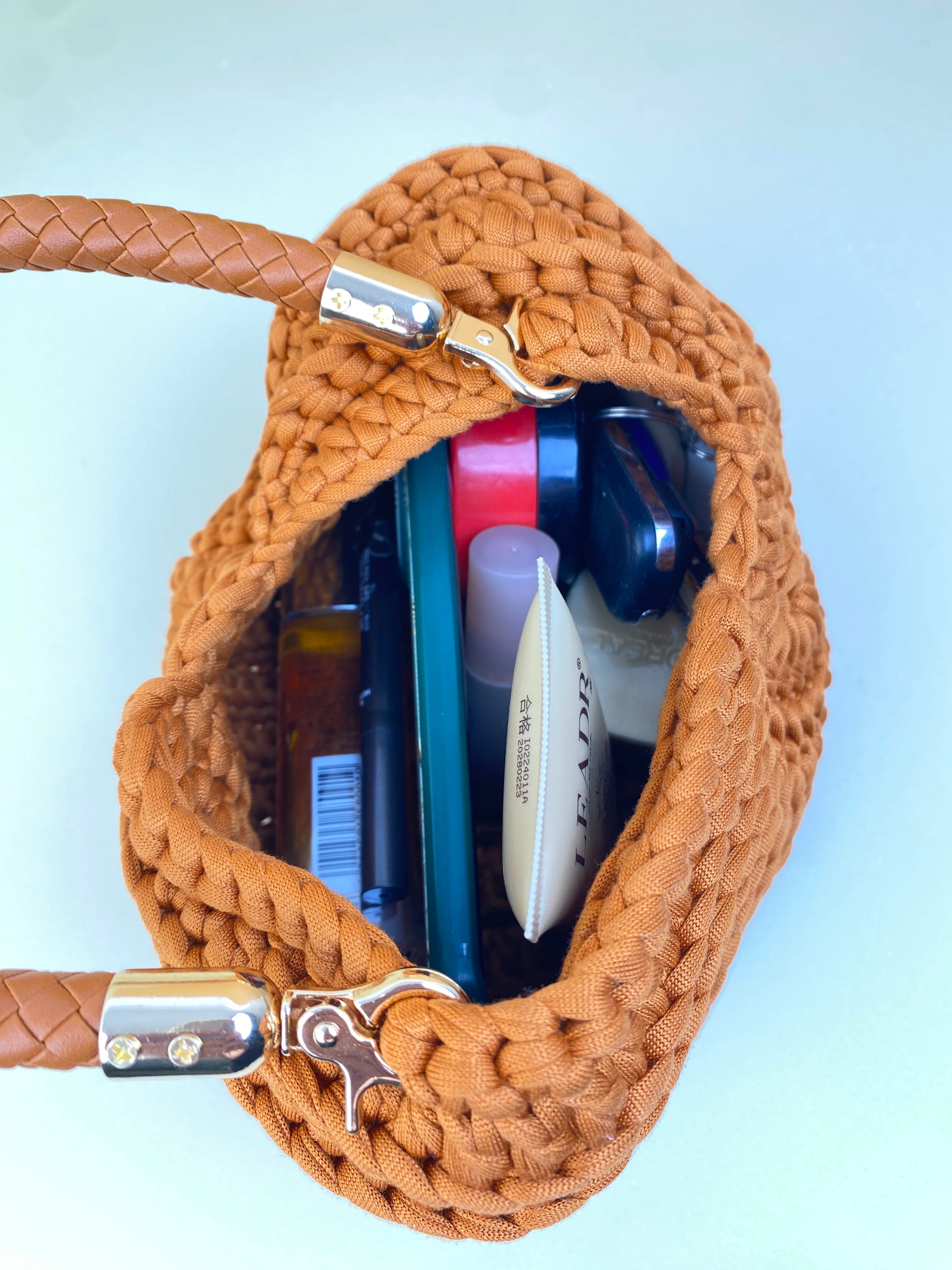 Woven Crochet Conch Shell Shape Bag
