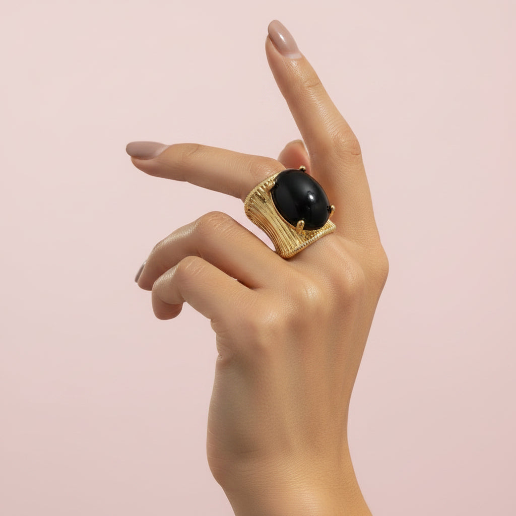 Statement Framed Stone Ring