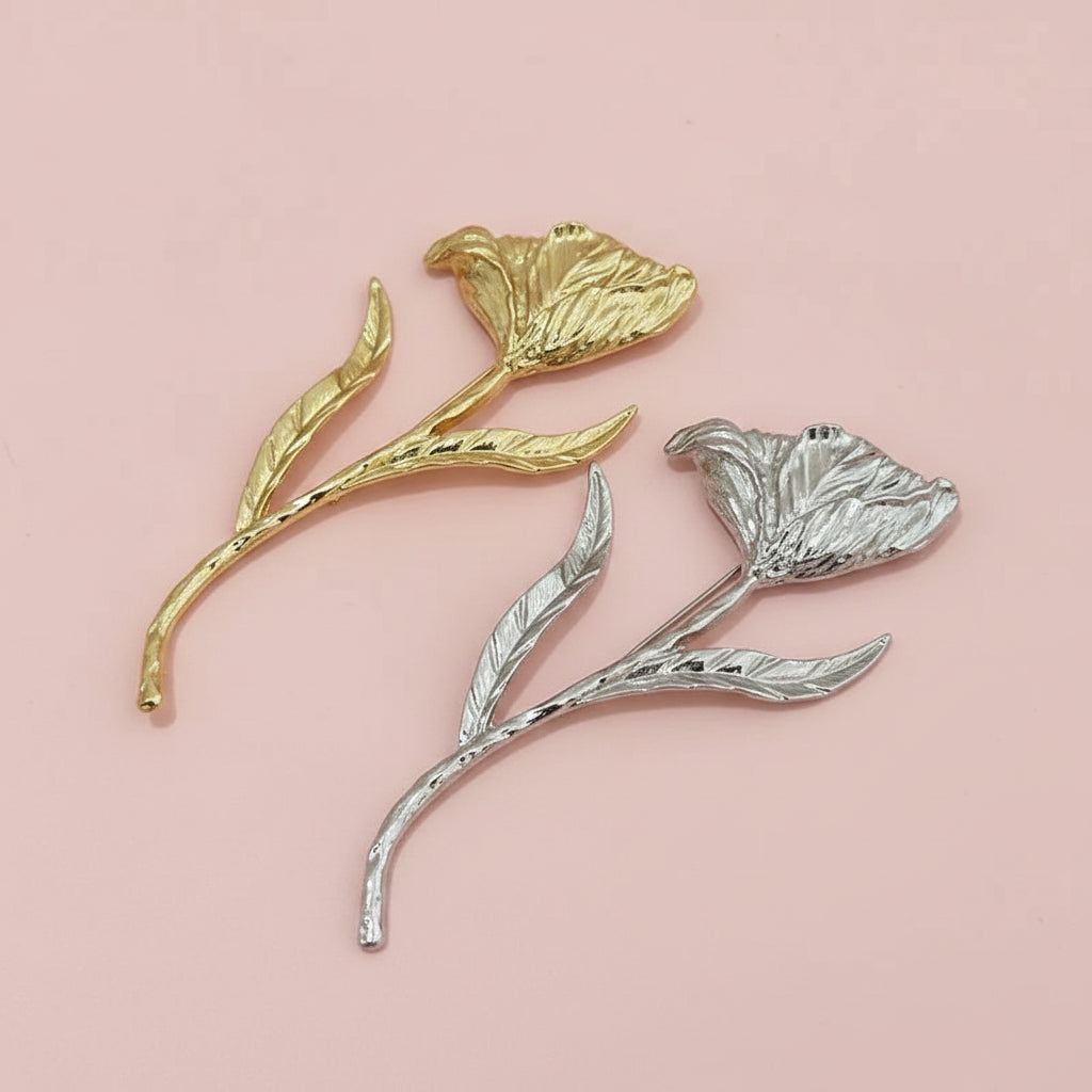 Rosebud Flower Brooch