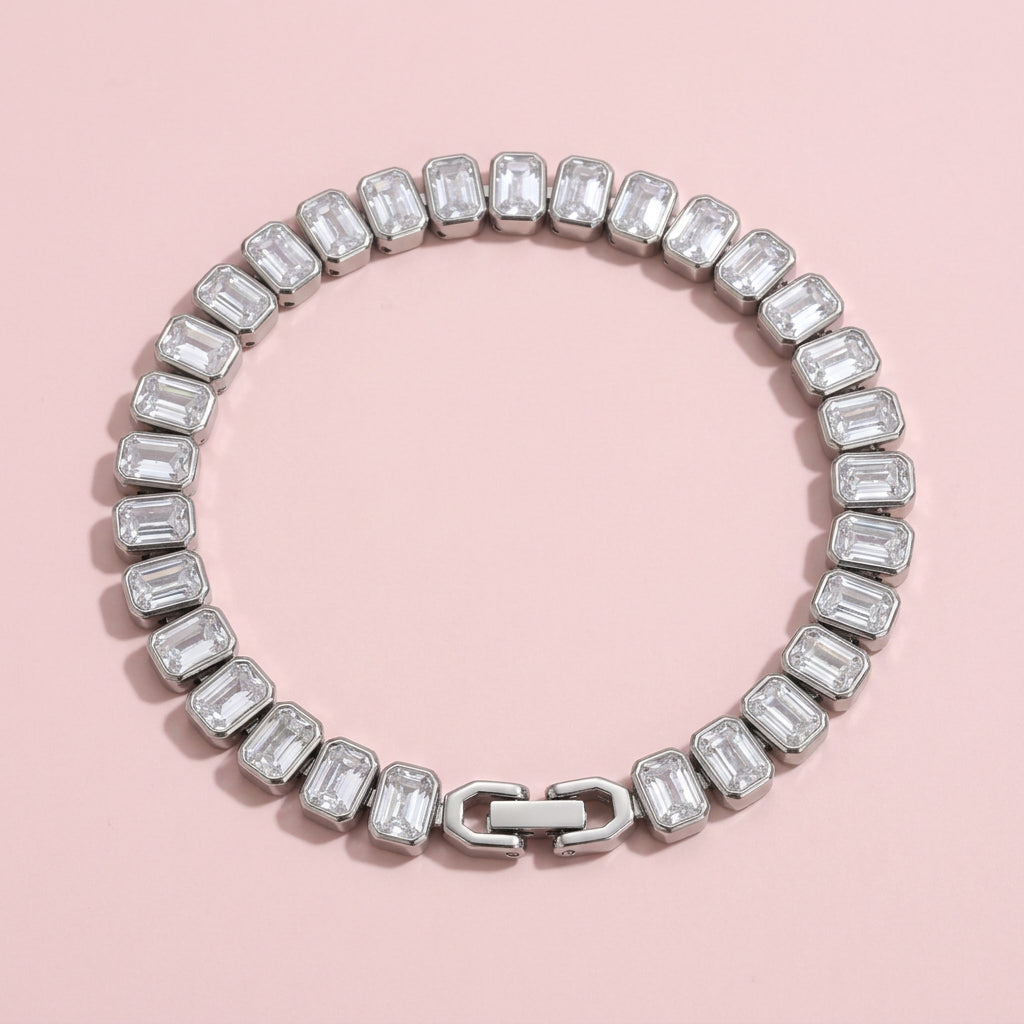 Bracciale a catena con zirconia cubica