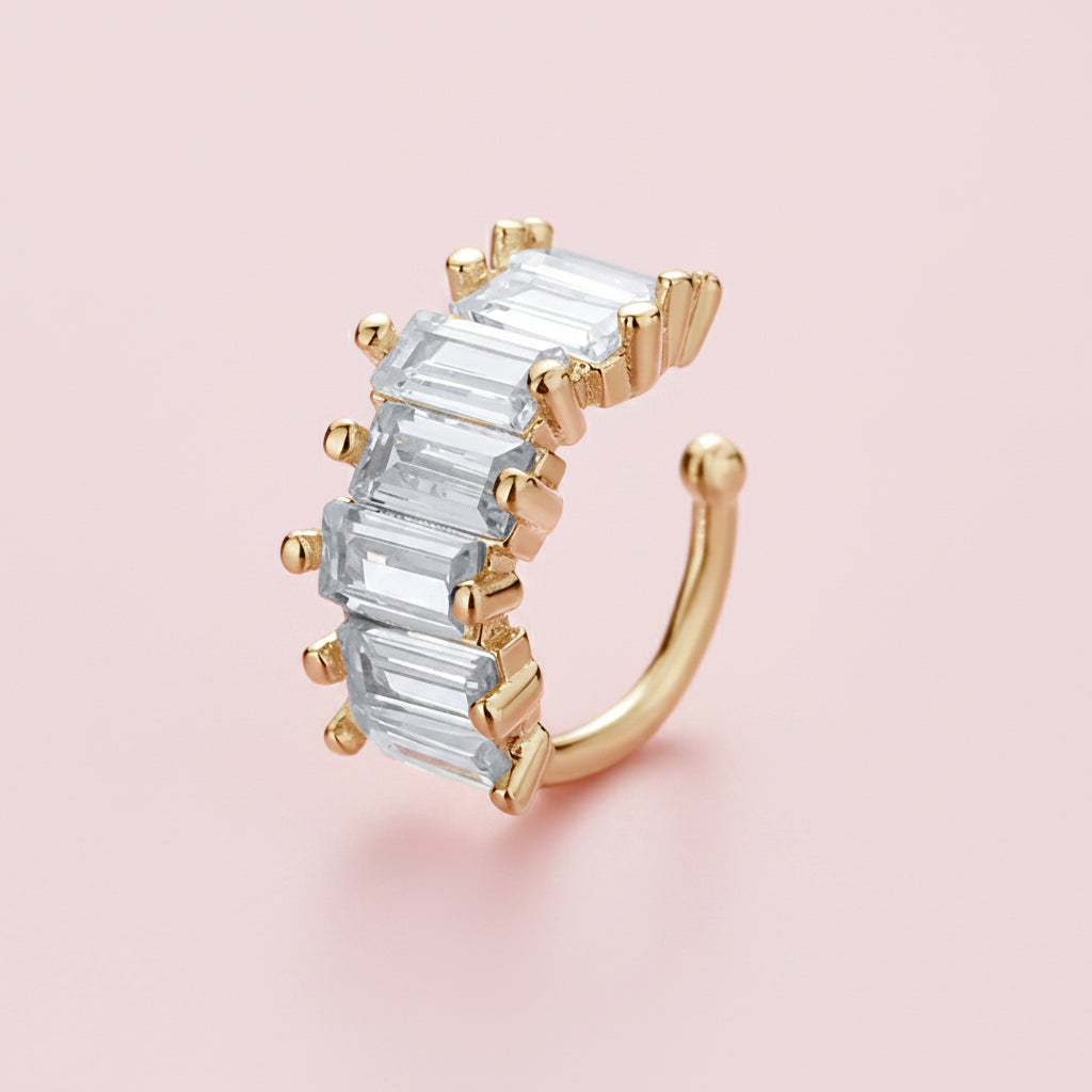 Square Zircon Ear Clip Earrings