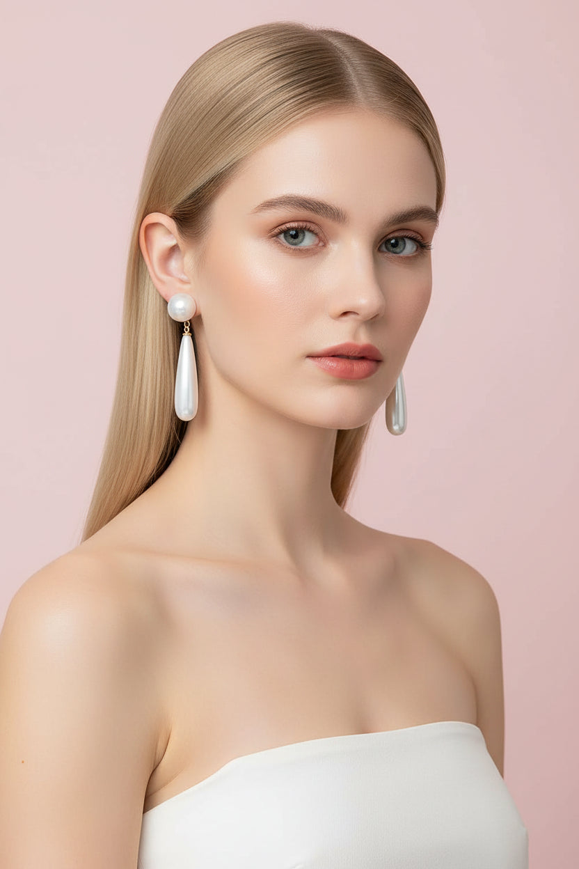 Resin Water Drop Long Hanging Earrings