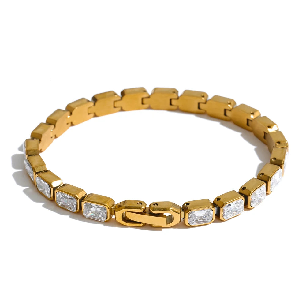 Bracciale a catena con zirconia cubica
