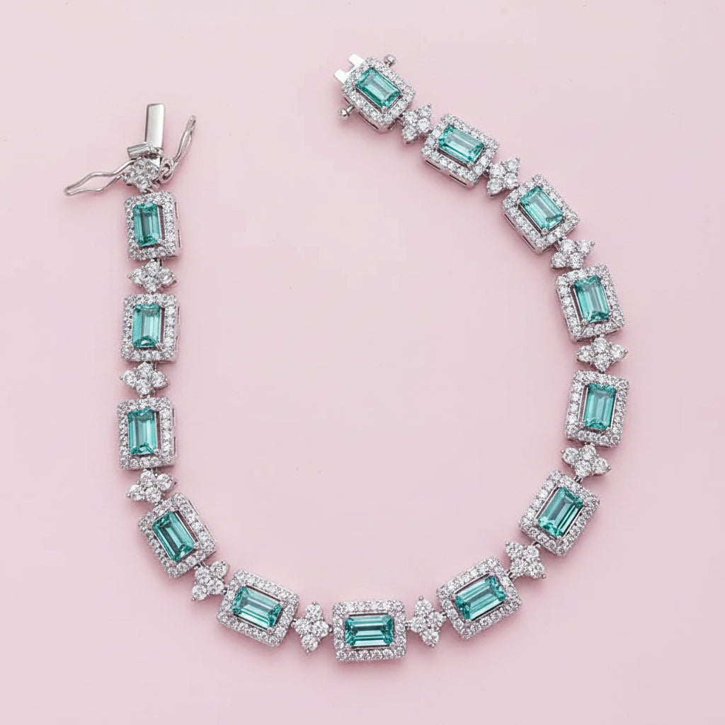 Aquamarine Diamond Bangle Bracelet